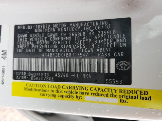 Photo 12 VIN: 4T4BF3EK4BR117547 - TOYOTA CAMRY 