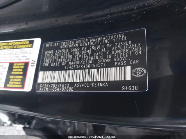 Photo 8 VIN: 4T4BF3EK4BR156574 - TOYOTA CAMRY 