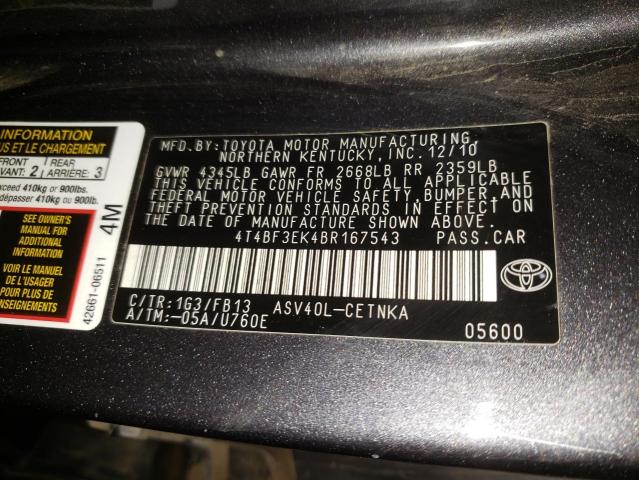 Photo 9 VIN: 4T4BF3EK4BR167543 - TOYOTA CAMRY BASE 