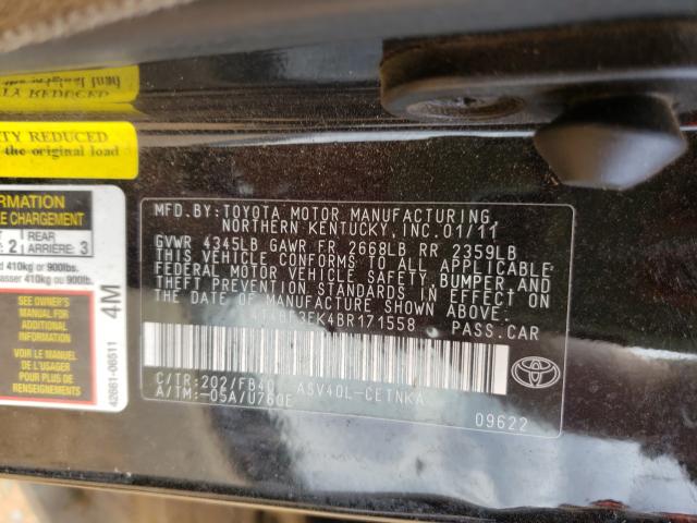 Photo 9 VIN: 4T4BF3EK4BR171558 - TOYOTA CAMRY BASE 