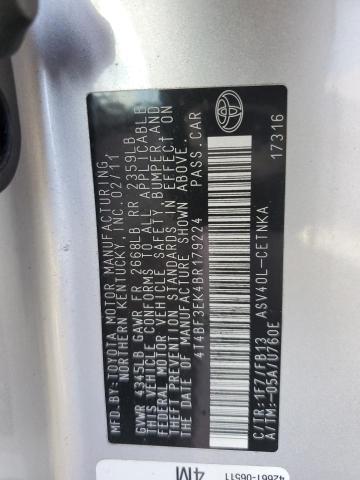 Photo 11 VIN: 4T4BF3EK4BR179224 - TOYOTA CAMRY BASE 