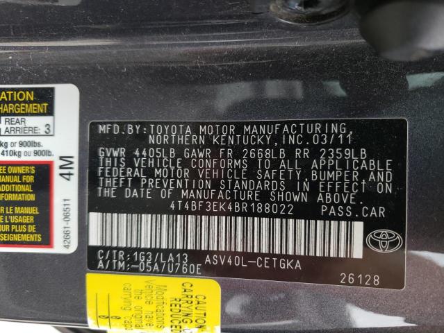 Photo 11 VIN: 4T4BF3EK4BR188022 - TOYOTA CAMRY 