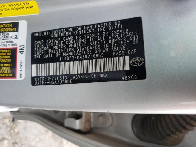 Photo 9 VIN: 4T4BF3EK4BR210665 - TOYOTA CAMRY BASE 