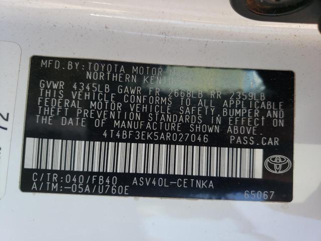 Photo 9 VIN: 4T4BF3EK5AR027046 - TOYOTA CAMRY BASE 