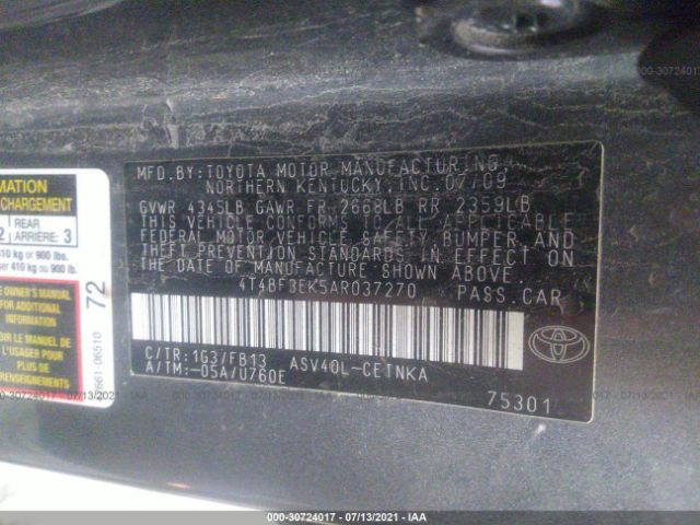 Photo 8 VIN: 4T4BF3EK5AR037270 - TOYOTA CAMRY 