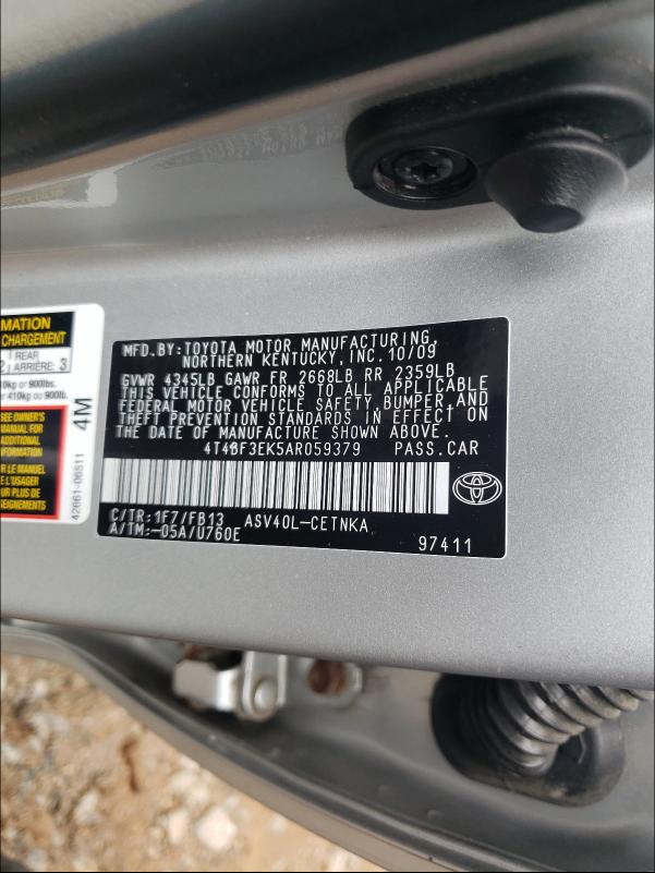 Photo 9 VIN: 4T4BF3EK5AR059379 - TOYOTA CAMRY BASE 