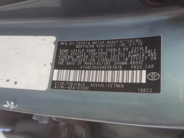 Photo 9 VIN: 4T4BF3EK5AR081818 - TOYOTA CAMRY BASE 