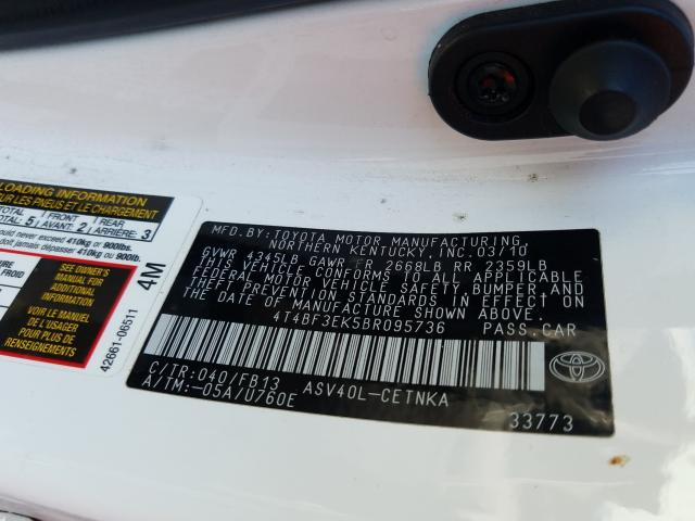 Photo 9 VIN: 4T4BF3EK5BR095736 - TOYOTA CAMRY BASE 