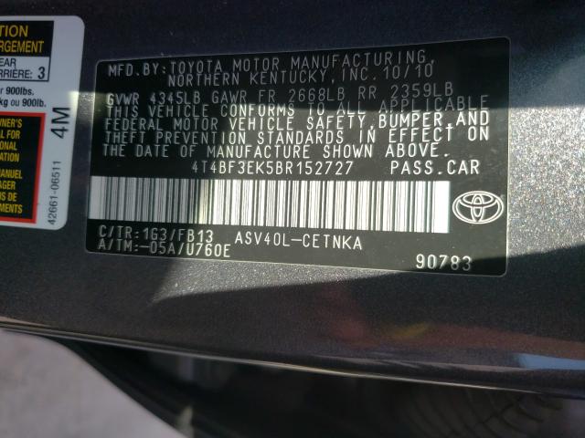 Photo 9 VIN: 4T4BF3EK5BR152727 - TOYOTA CAMRY BASE 