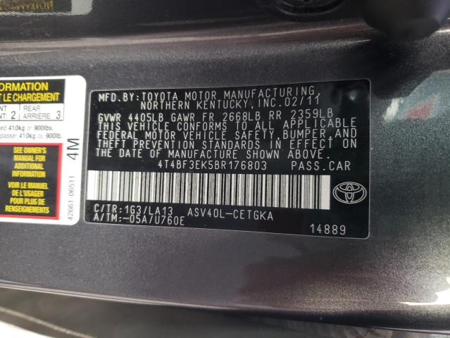 Photo 11 VIN: 4T4BF3EK5BR176803 - TOYOTA CAMRY BASE 