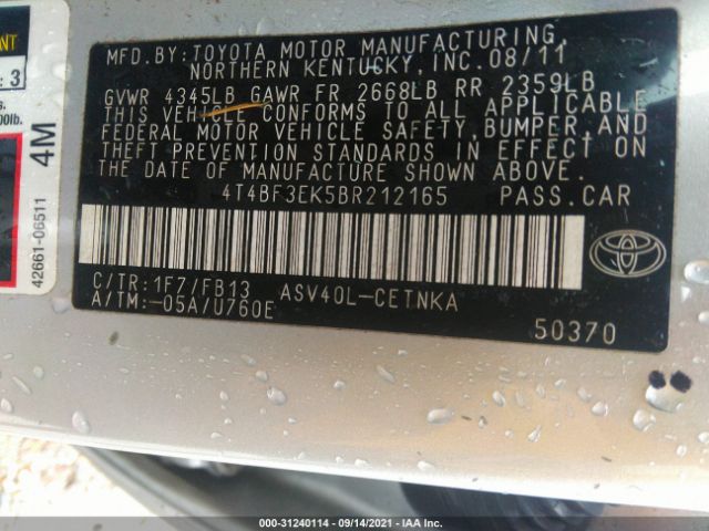 Photo 8 VIN: 4T4BF3EK5BR212165 - TOYOTA CAMRY 