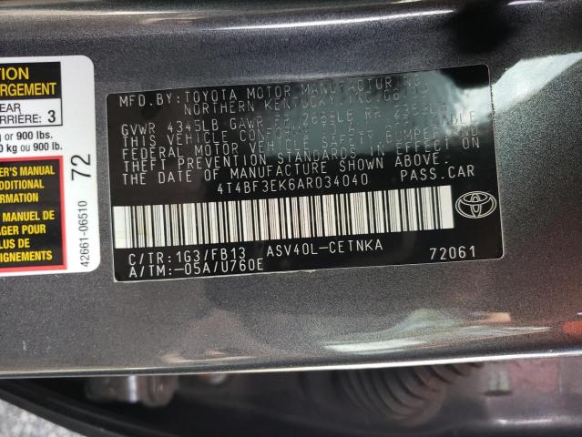 Photo 11 VIN: 4T4BF3EK6AR034040 - TOYOTA CAMRY 