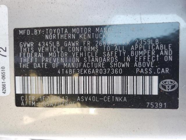 Photo 9 VIN: 4T4BF3EK6AR037360 - TOYOTA CAMRY BASE 