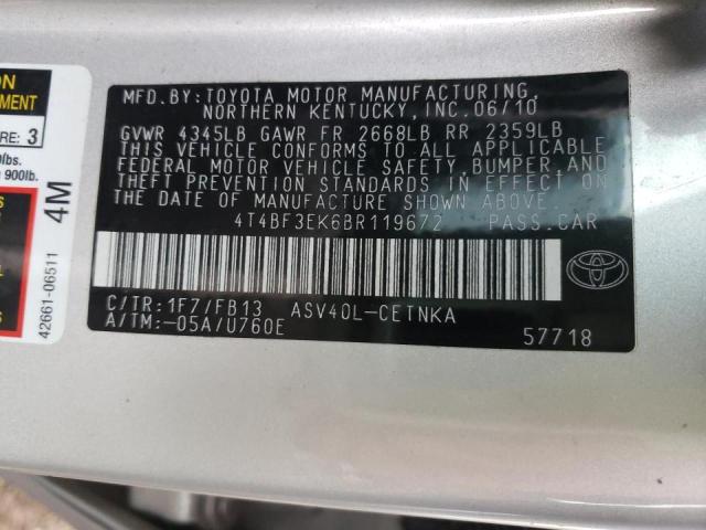 Photo 9 VIN: 4T4BF3EK6BR119672 - TOYOTA CAMRY BASE 