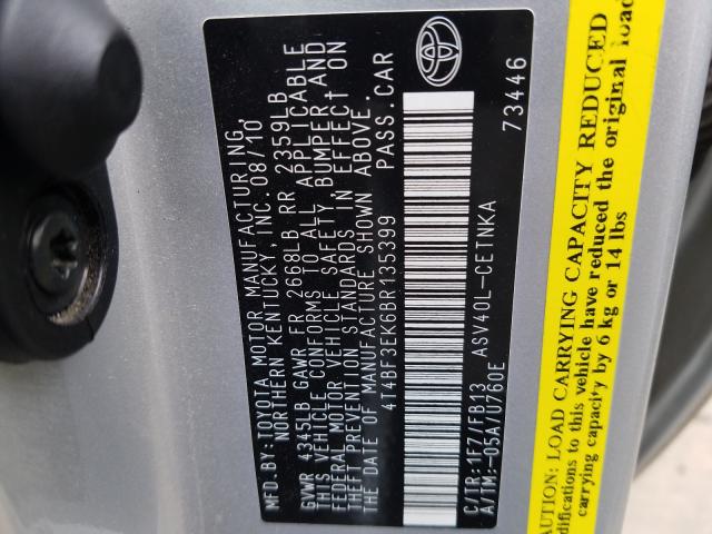 Photo 9 VIN: 4T4BF3EK6BR135399 - TOYOTA CAMRY BASE 