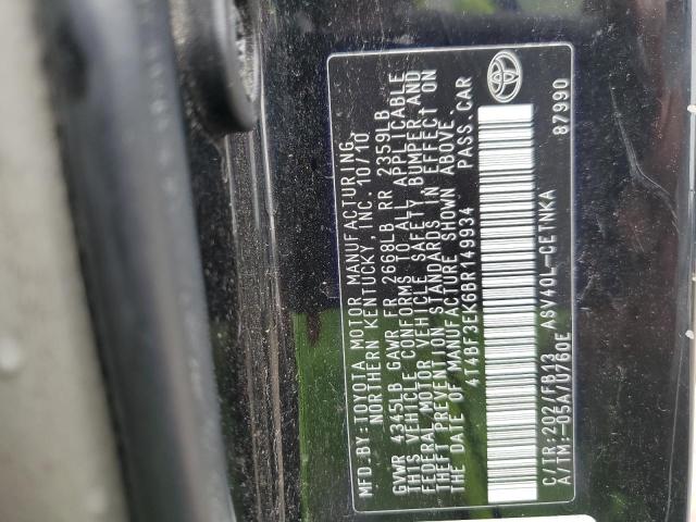 Photo 12 VIN: 4T4BF3EK6BR149934 - TOYOTA CAMRY BASE 