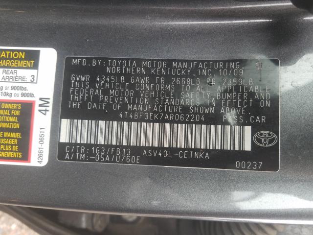 Photo 9 VIN: 4T4BF3EK7AR062204 - TOYOTA CAMRY BASE 