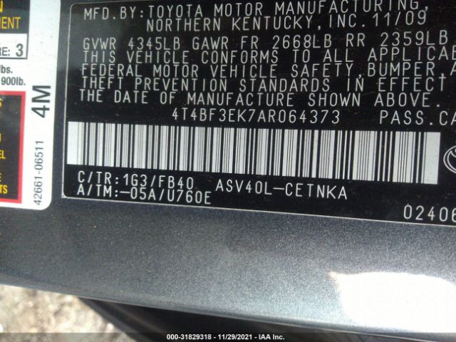 Photo 8 VIN: 4T4BF3EK7AR064373 - TOYOTA CAMRY 