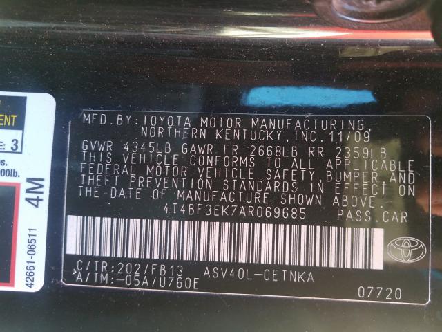 Photo 9 VIN: 4T4BF3EK7AR069685 - TOYOTA CAMRY BASE 