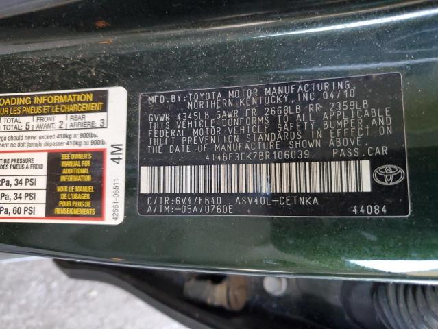 Photo 9 VIN: 4T4BF3EK7BR106039 - TOYOTA CAMRY BASE 