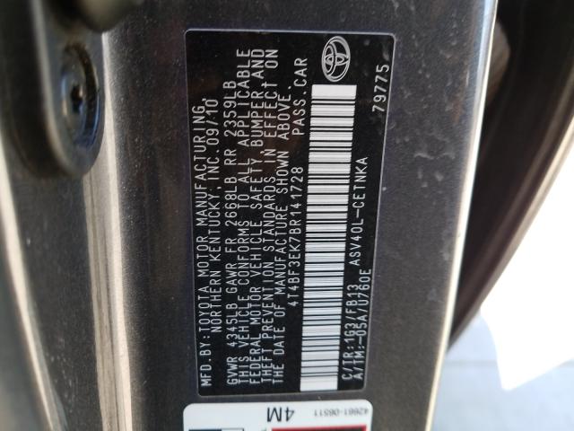 Photo 9 VIN: 4T4BF3EK7BR141728 - TOYOTA CAMRY 