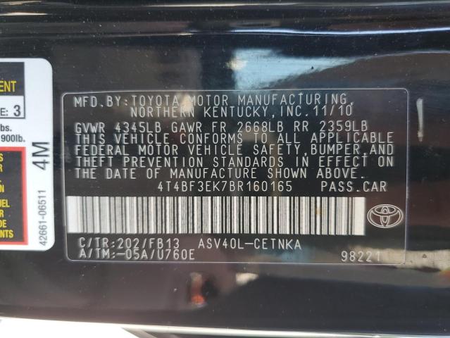 Photo 11 VIN: 4T4BF3EK7BR160165 - TOYOTA CAMRY BASE 