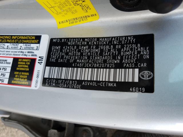 Photo 9 VIN: 4T4BF3EK7BR207825 - TOYOTA CAMRY BASE 