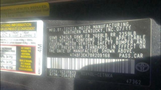 Photo 9 VIN: 4T4BF3EK7BR209168 - TOYOTA CAMRY BASE 