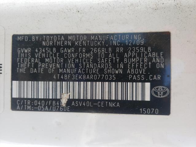 Photo 9 VIN: 4T4BF3EK8AR077035 - TOYOTA CAMRY BASE 