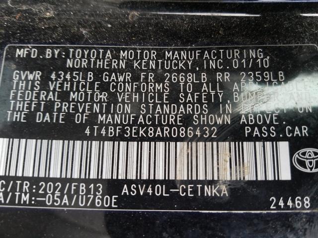 Photo 9 VIN: 4T4BF3EK8AR086432 - TOYOTA CAMRY BASE 