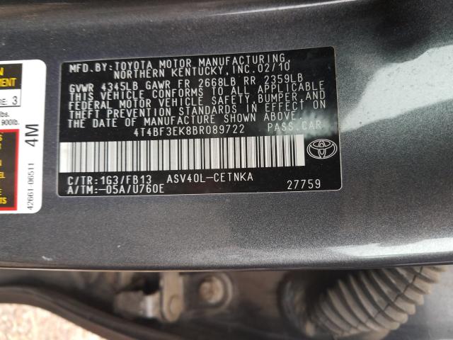 Photo 9 VIN: 4T4BF3EK8BR089722 - TOYOTA CAMRY BASE 