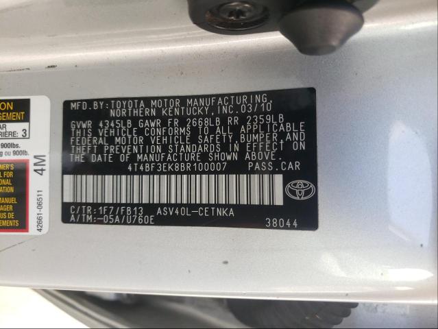 Photo 9 VIN: 4T4BF3EK8BR100007 - TOYOTA CAMRY BASE 