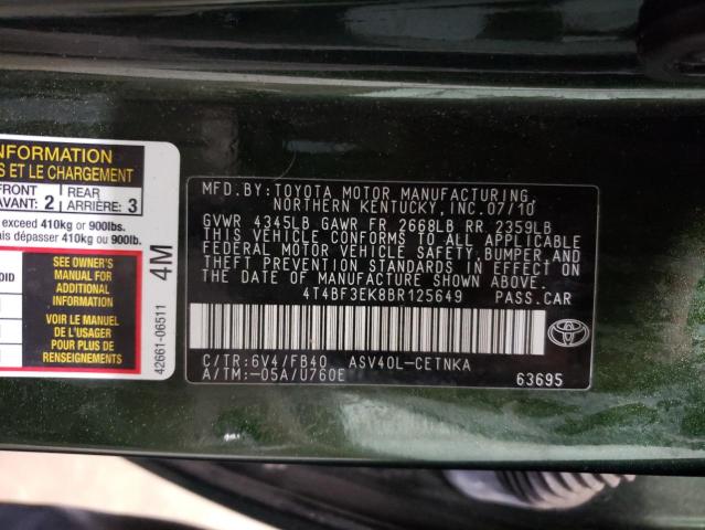 Photo 9 VIN: 4T4BF3EK8BR125649 - TOYOTA CAMRY BASE 