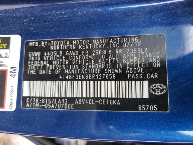 Photo 11 VIN: 4T4BF3EK8BR127658 - TOYOTA CAMRY BASE 