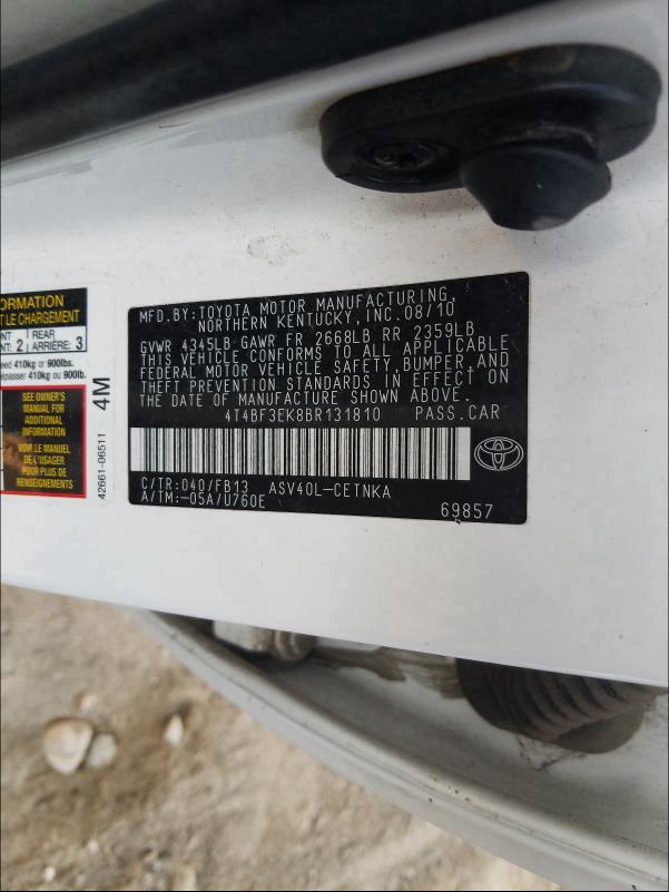 Photo 9 VIN: 4T4BF3EK8BR131810 - TOYOTA CAMRY BASE 