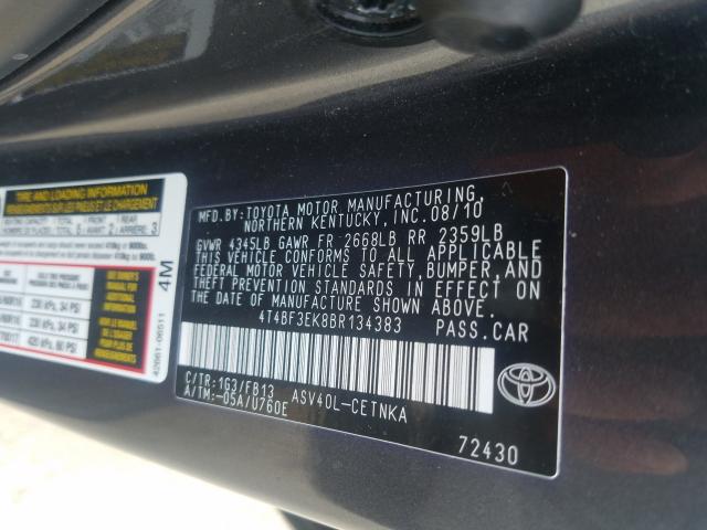 Photo 9 VIN: 4T4BF3EK8BR134383 - TOYOTA CAMRY 