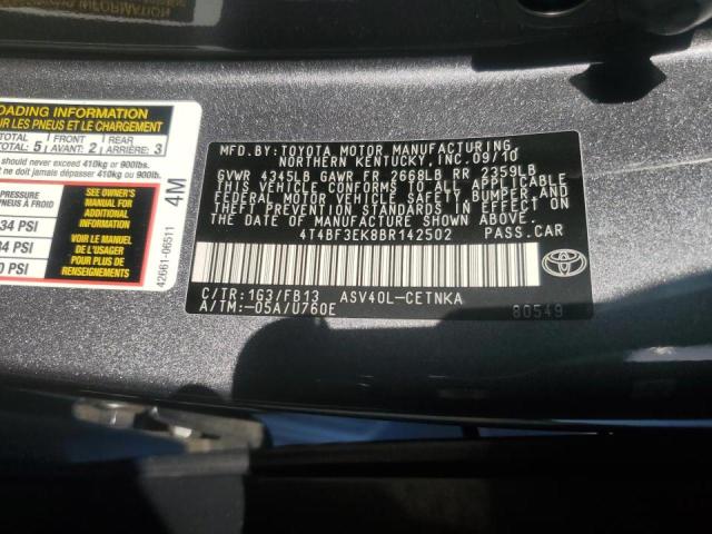 Photo 11 VIN: 4T4BF3EK8BR142502 - TOYOTA CAMRY BASE 