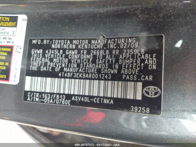 Photo 8 VIN: 4T4BF3EK9AR001243 - TOYOTA CAMRY 