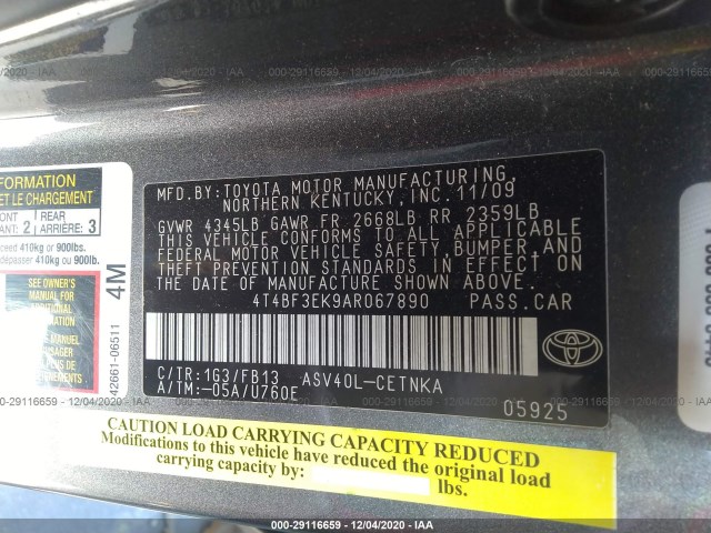 Photo 8 VIN: 4T4BF3EK9AR067890 - TOYOTA CAMRY BASE 