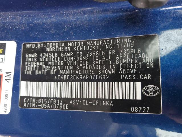 Photo 12 VIN: 4T4BF3EK9AR070692 - TOYOTA CAMRY 