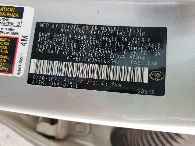 Photo 9 VIN: 4T4BF3EK9AR082583 - TOYOTA CAMRY BASE 