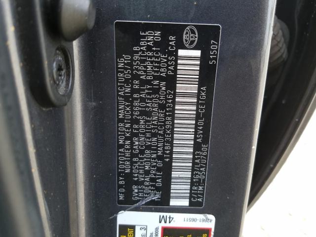 Photo 9 VIN: 4T4BF3EK9BR113462 - TOYOTA CAMRY BASE 