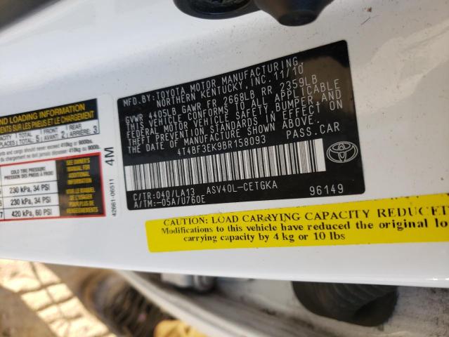 Photo 9 VIN: 4T4BF3EK9BR158093 - TOYOTA CAMRY BASE 