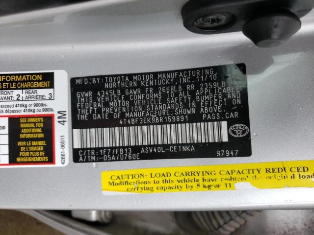 Photo 9 VIN: 4T4BF3EK9BR159891 - TOYOTA CAMRY BASE 