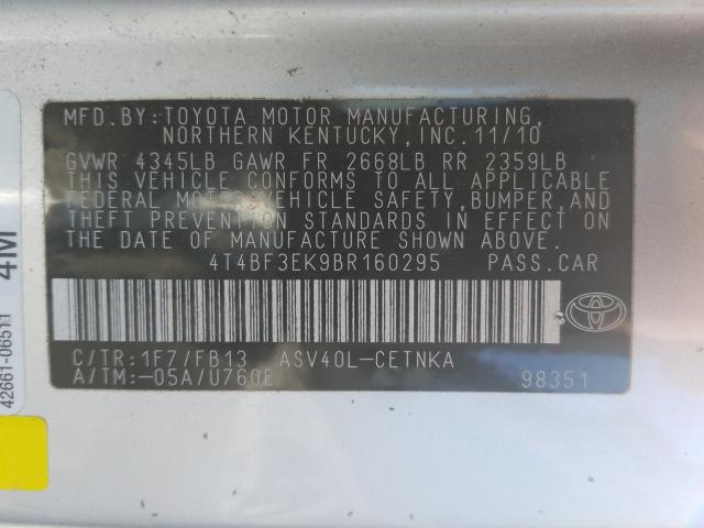 Photo 9 VIN: 4T4BF3EK9BR160295 - TOYOTA CAMRY BASE 