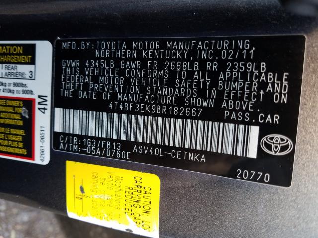 Photo 9 VIN: 4T4BF3EK9BR182667 - TOYOTA CAMRY BASE 