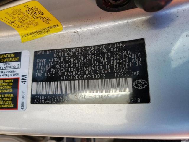 Photo 9 VIN: 4T4BF3EK9BR213013 - TOYOTA CAMRY BASE 