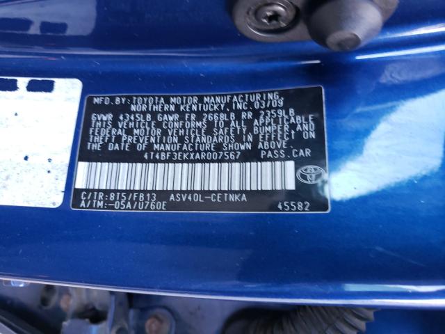 Photo 9 VIN: 4T4BF3EKXAR007567 - TOYOTA CAMRY BASE 