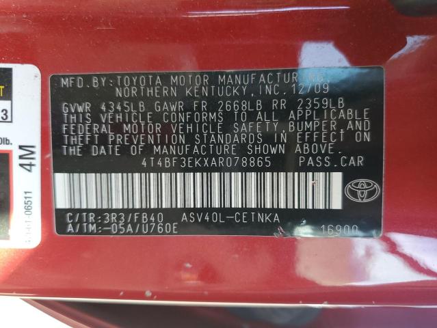 Photo 11 VIN: 4T4BF3EKXAR078865 - TOYOTA CAMRY 