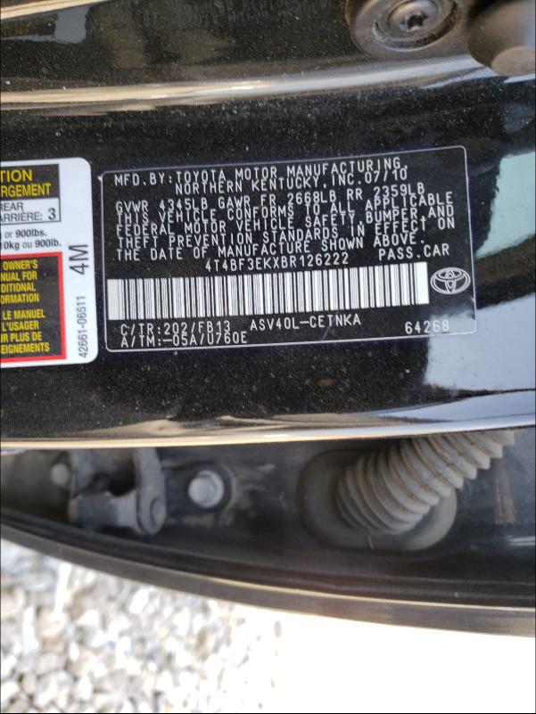 Photo 9 VIN: 4T4BF3EKXBR126222 - TOYOTA CAMRY BASE 